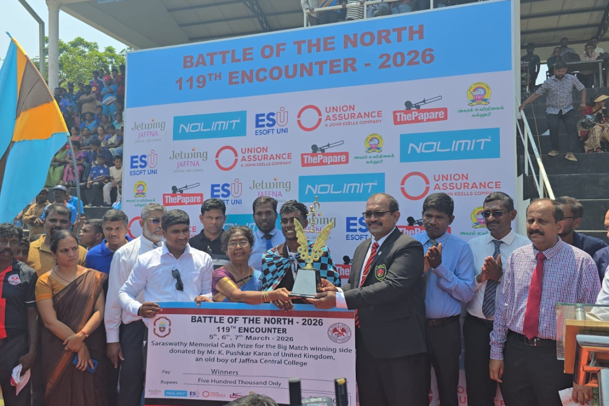 வடக்கின் போர்: 119-வது ஆண்டு கிரிக்கெட் சமரில் யாழ். மத்திய கல்லூரி மகுடம்!